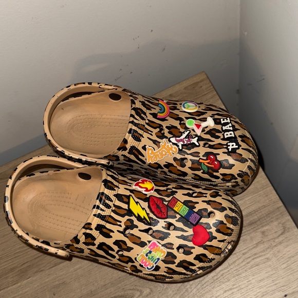 Leopard Print Womens Platform Croc style Clogs - Picture 3 of 8